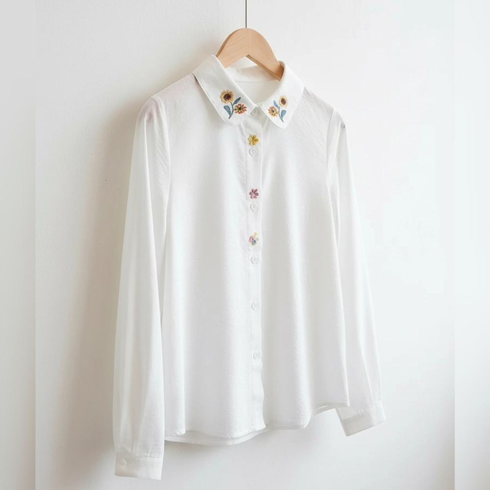 Julliette | Bestickte Baumwollbluse