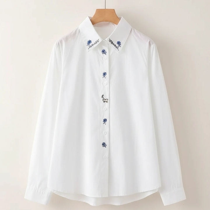 Julliette | Bestickte Baumwollbluse