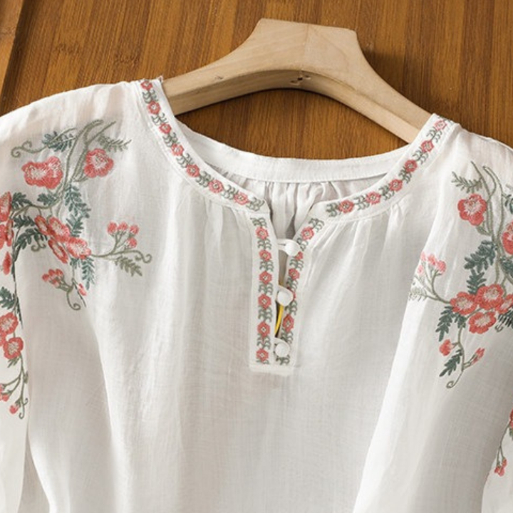 Flor™ | Bestickte Boho-Bluse