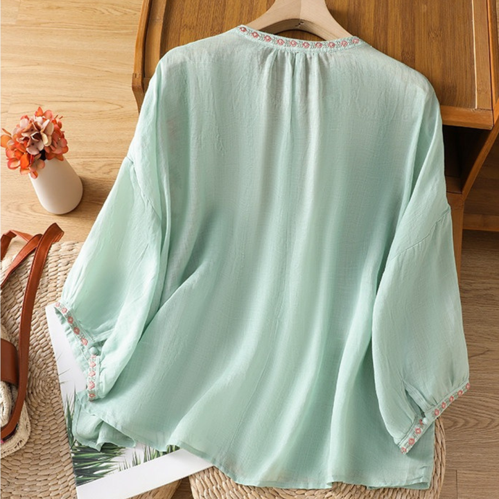 Flor™ | Bestickte Boho-Bluse