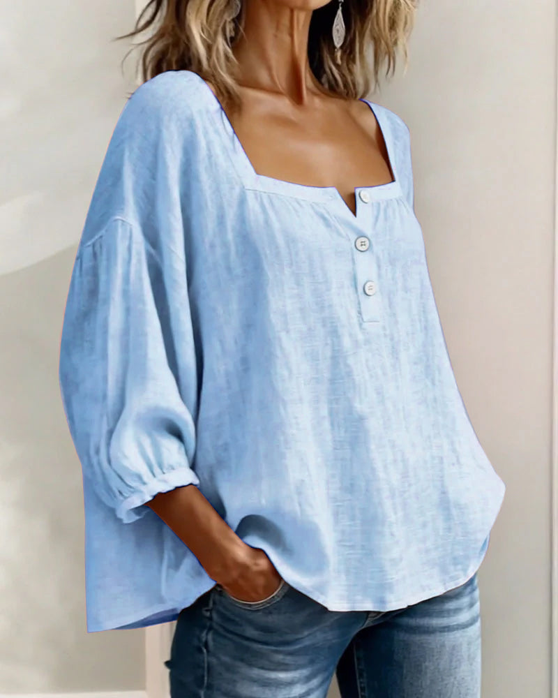 Claire | Elegante Leinen-Baumwoll-Bluse