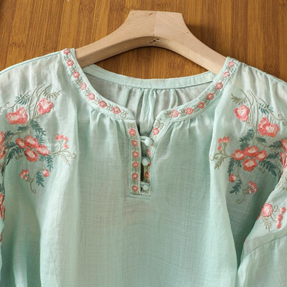 Flor™ | Bestickte Boho-Bluse