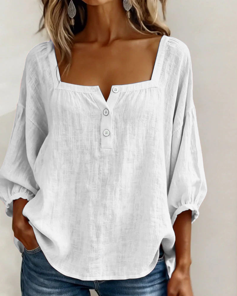 Claire | Elegante Leinen-Baumwoll-Bluse