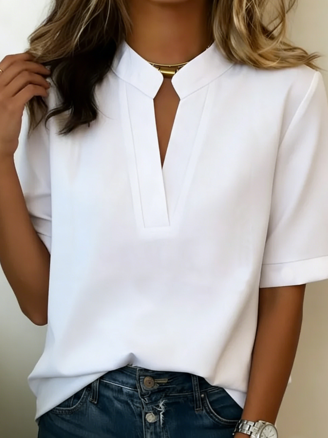 Sandra | Elegante Bluse mit V-Ausschnitt