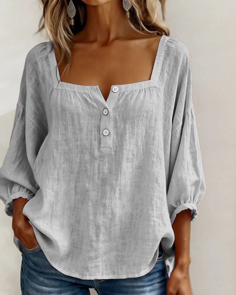 Claire | Elegante Leinen-Baumwoll-Bluse