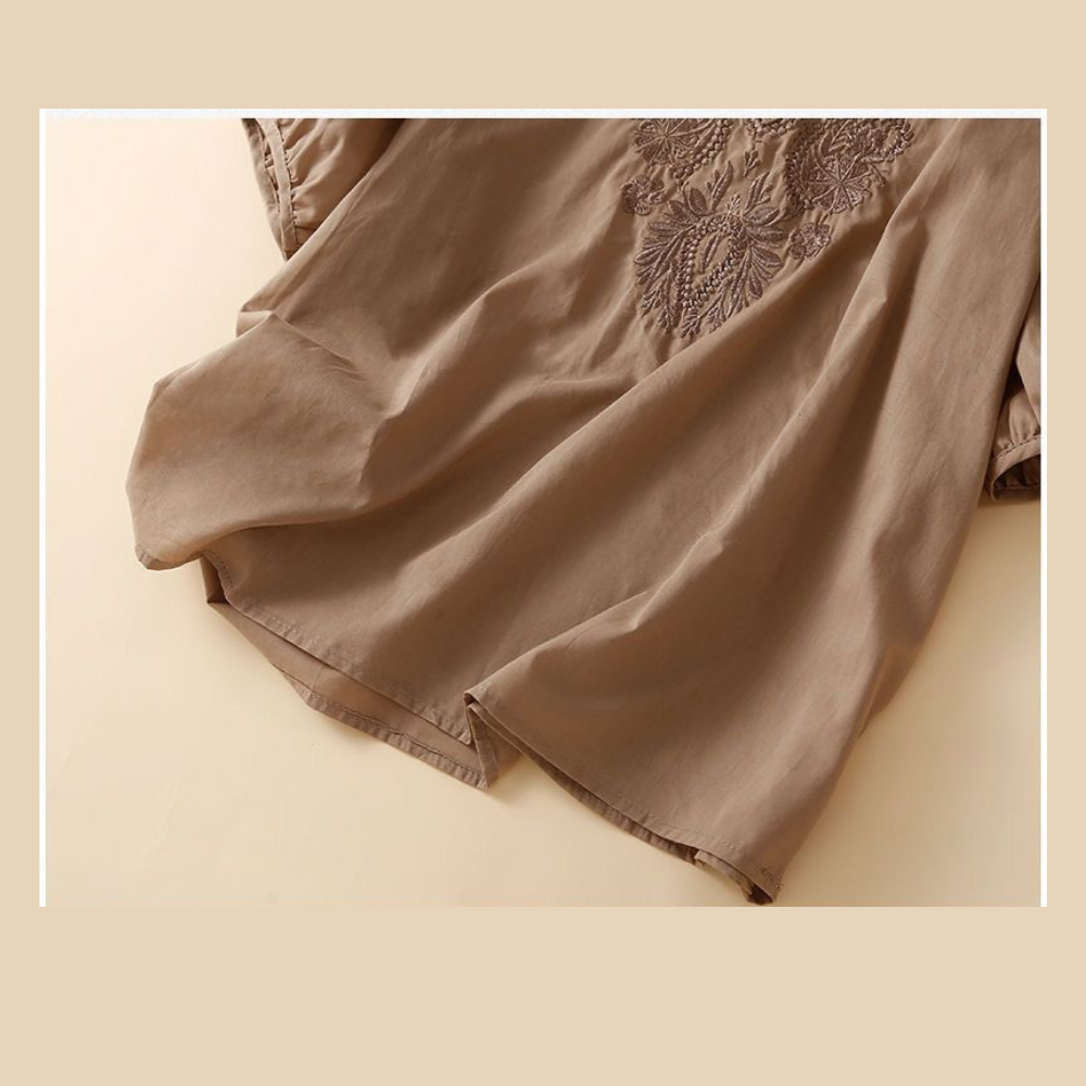 Haley™ | Bestickte Baumwollbluse mit Vintage-Charme