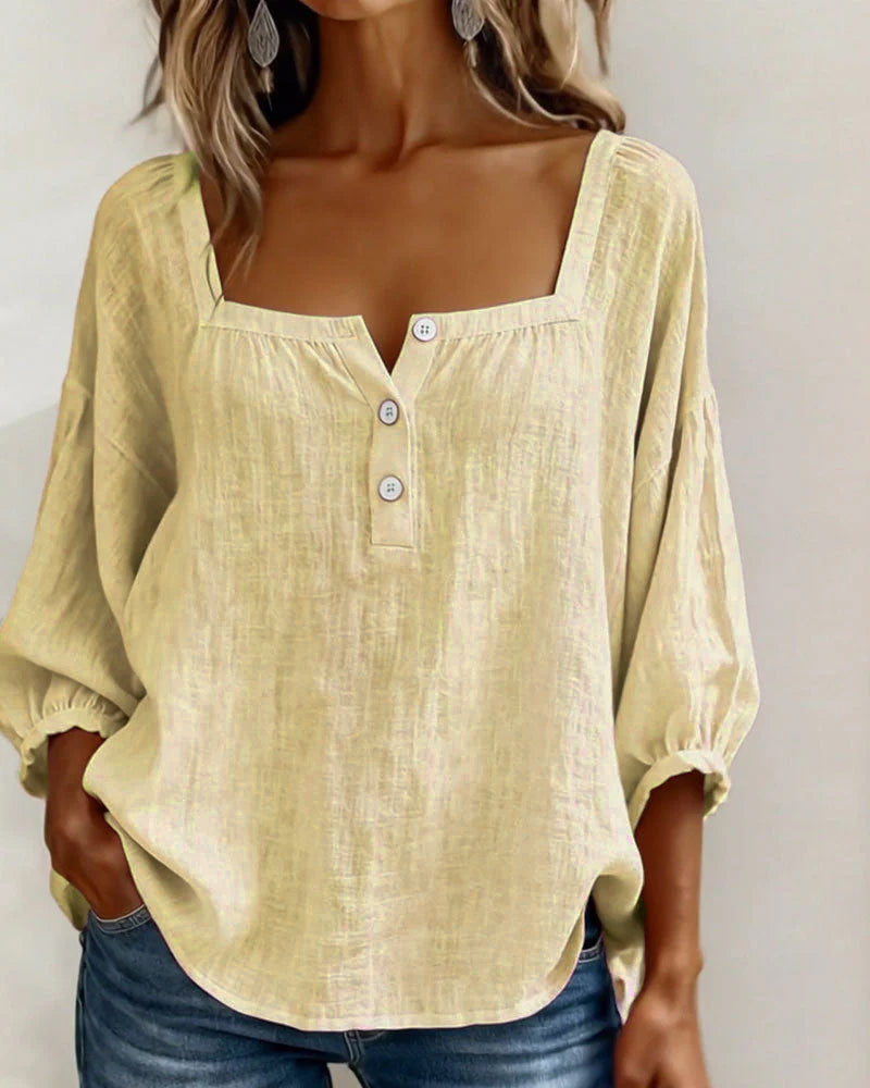 Claire | Elegante Leinen-Baumwoll-Bluse