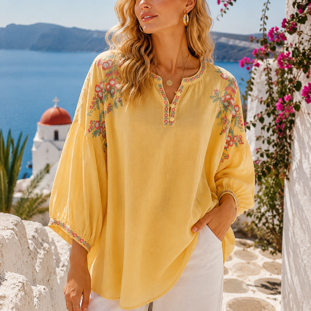 Flor™ | Bestickte Boho-Bluse