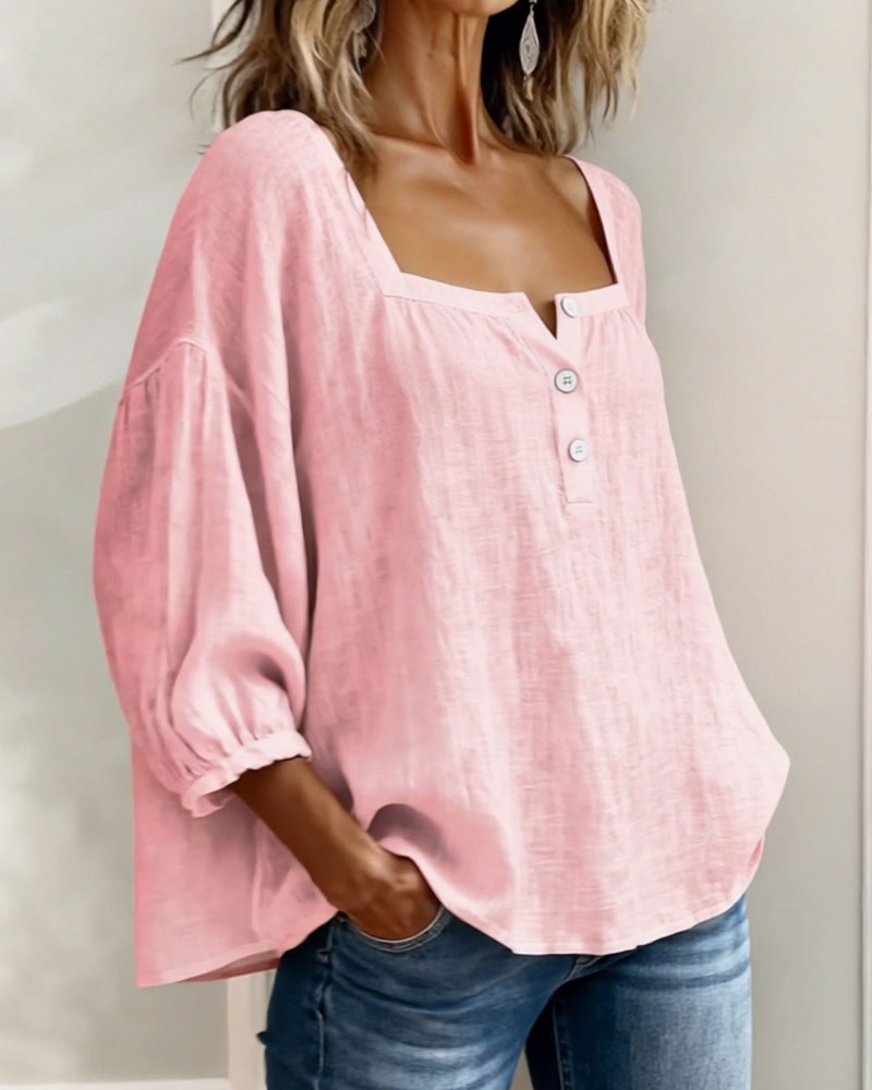 Claire | Elegante Leinen-Baumwoll-Bluse