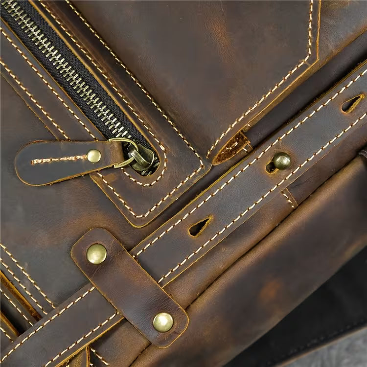 John™ – Premium Echtleder Vintage-Rucksack