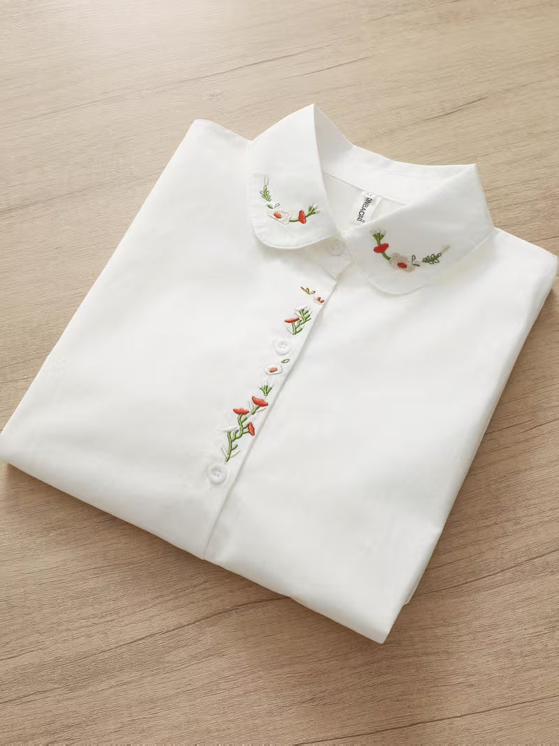 Julliette | Bestickte Baumwollbluse