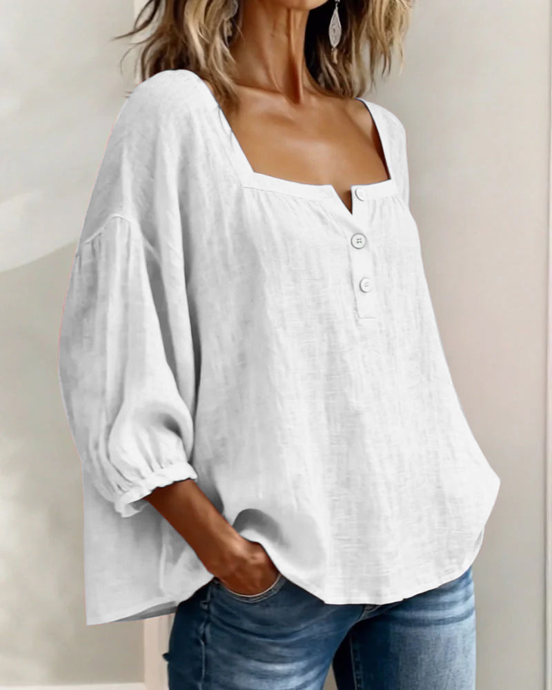 Claire | Elegante Leinen-Baumwoll-Bluse
