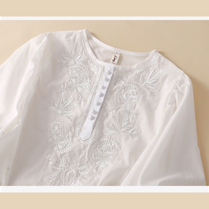 Haley™ | Bestickte Baumwollbluse mit Vintage-Charme