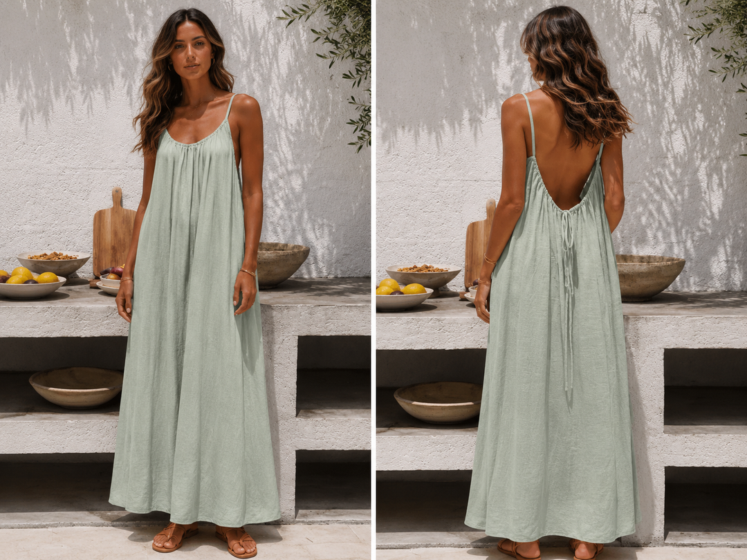 Andrea™ | Langes luftiges Sommerkleid mit verstellbarem offenem Rücken