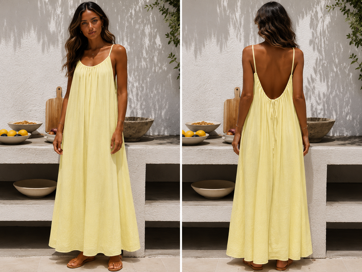 Andrea™ | Langes luftiges Sommerkleid mit verstellbarem offenem Rücken