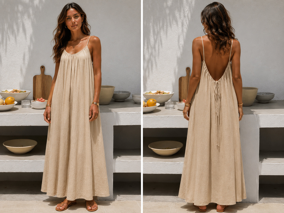 Andrea™ | Langes luftiges Sommerkleid mit verstellbarem offenem Rücken