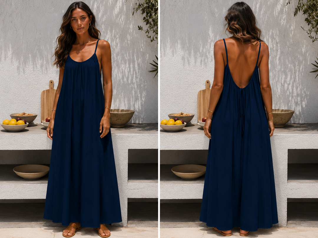 Andrea™ | Langes luftiges Sommerkleid mit verstellbarem offenem Rücken