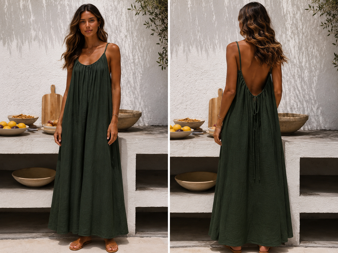 Andrea™ | Langes luftiges Sommerkleid mit verstellbarem offenem Rücken