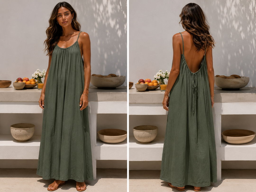 Andrea™ | Langes luftiges Sommerkleid mit verstellbarem offenem Rücken