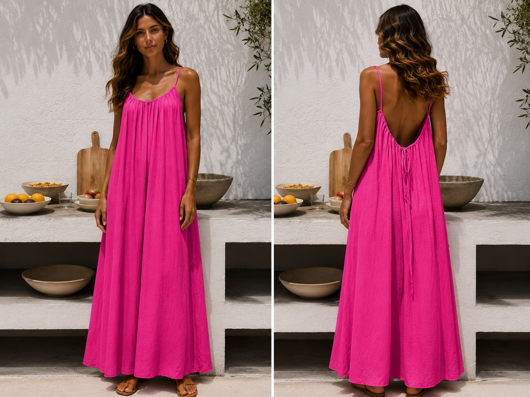 Andrea™ | Langes luftiges Sommerkleid mit verstellbarem offenem Rücken