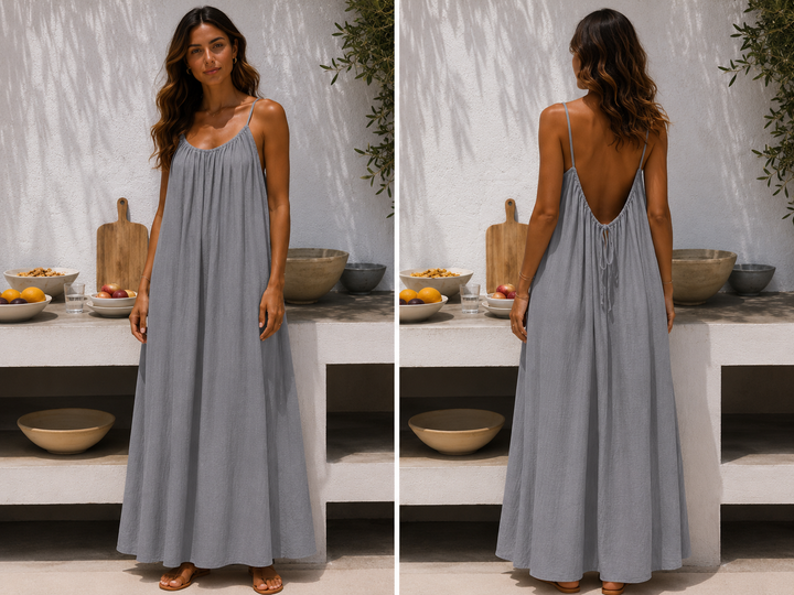 Andrea™ | Langes luftiges Sommerkleid mit verstellbarem offenem Rücken