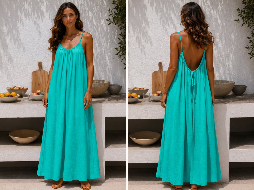 Andrea™ | Langes luftiges Sommerkleid mit verstellbarem offenem Rücken