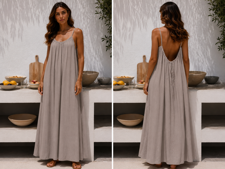 Andrea™ | Langes luftiges Sommerkleid mit verstellbarem offenem Rücken