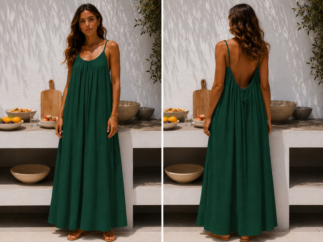 Andrea™ | Langes luftiges Sommerkleid mit verstellbarem offenem Rücken