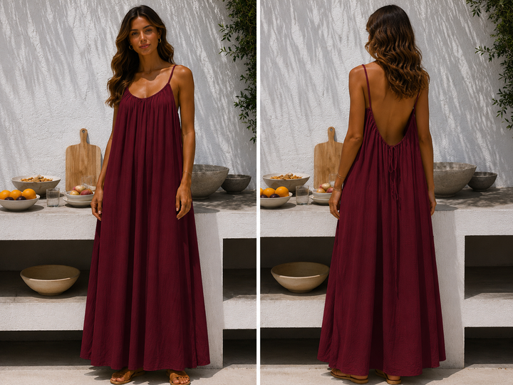 Andrea™ | Langes luftiges Sommerkleid mit verstellbarem offenem Rücken