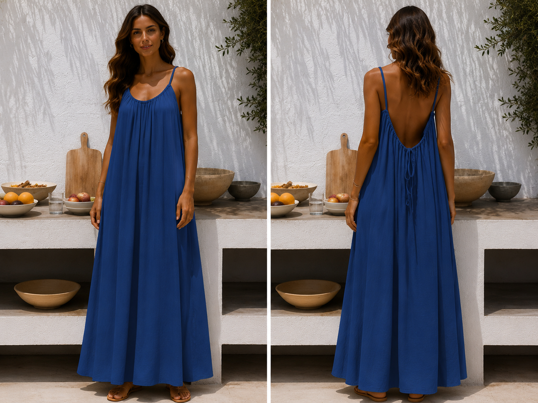 Andrea™ | Langes luftiges Sommerkleid mit verstellbarem offenem Rücken