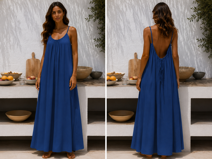 Andrea™ | Langes luftiges Sommerkleid mit verstellbarem offenem Rücken