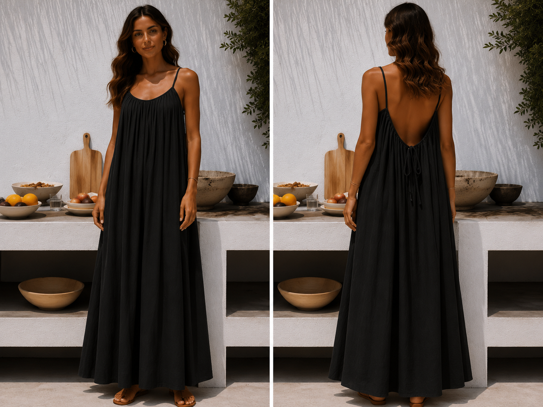 Andrea™ | Langes luftiges Sommerkleid mit verstellbarem offenem Rücken