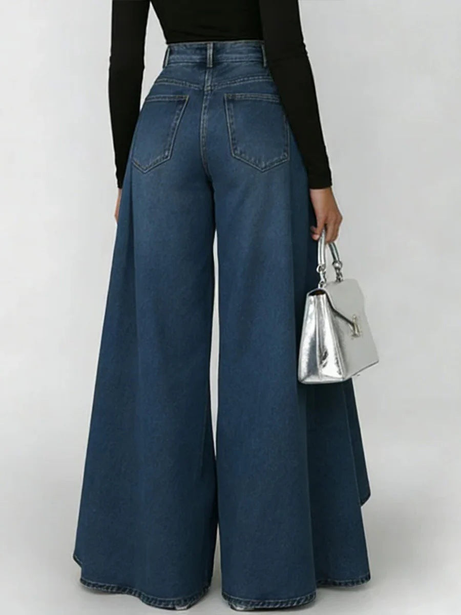 Elara | Elegante Jeans mit plissiertem High Schnitt