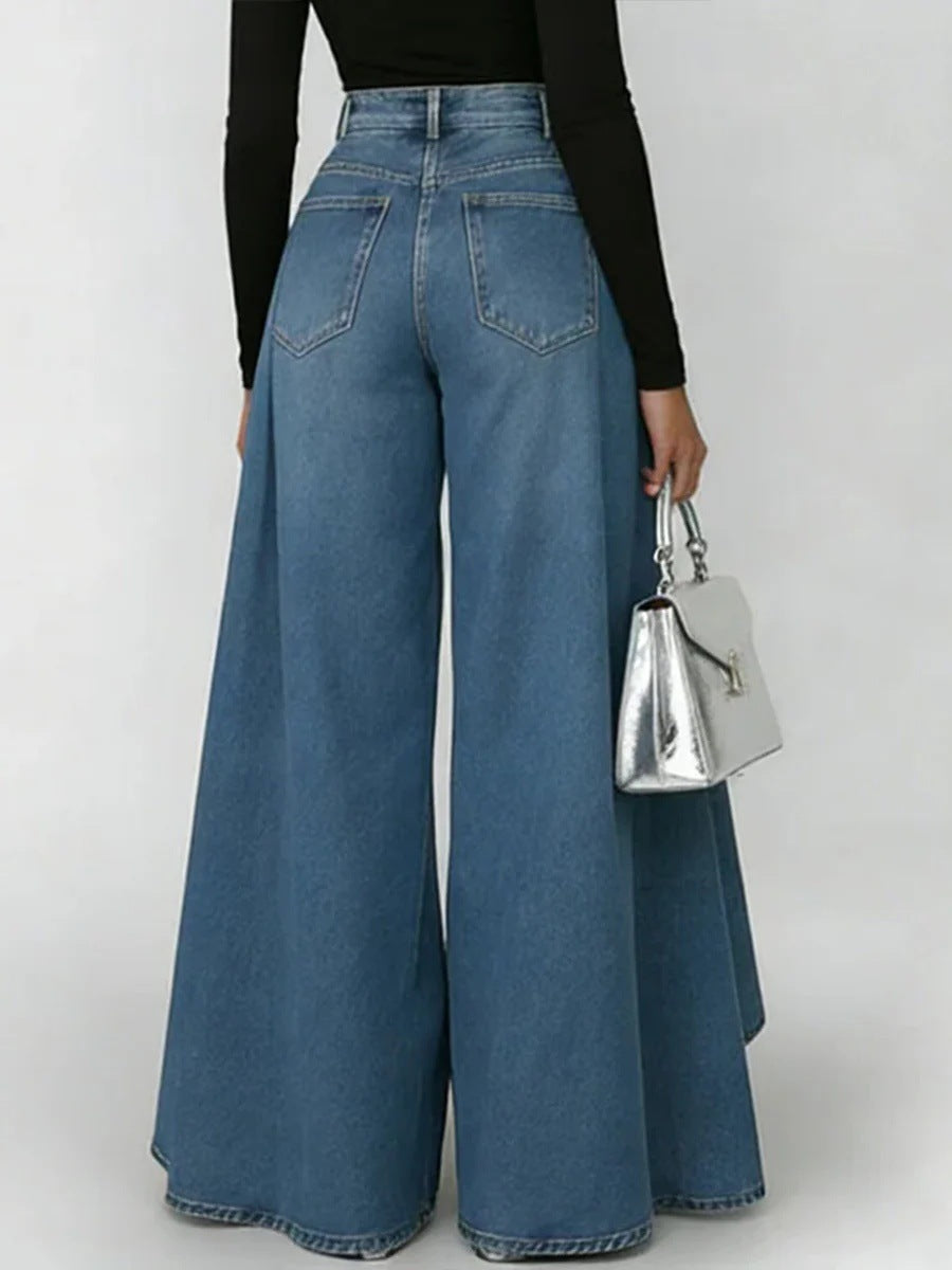 Elara | Elegante Jeans mit plissiertem High Schnitt
