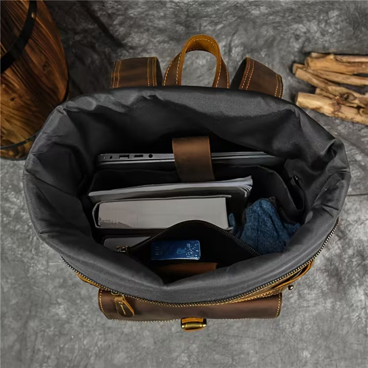 John™ – Premium Echtleder Vintage-Rucksack