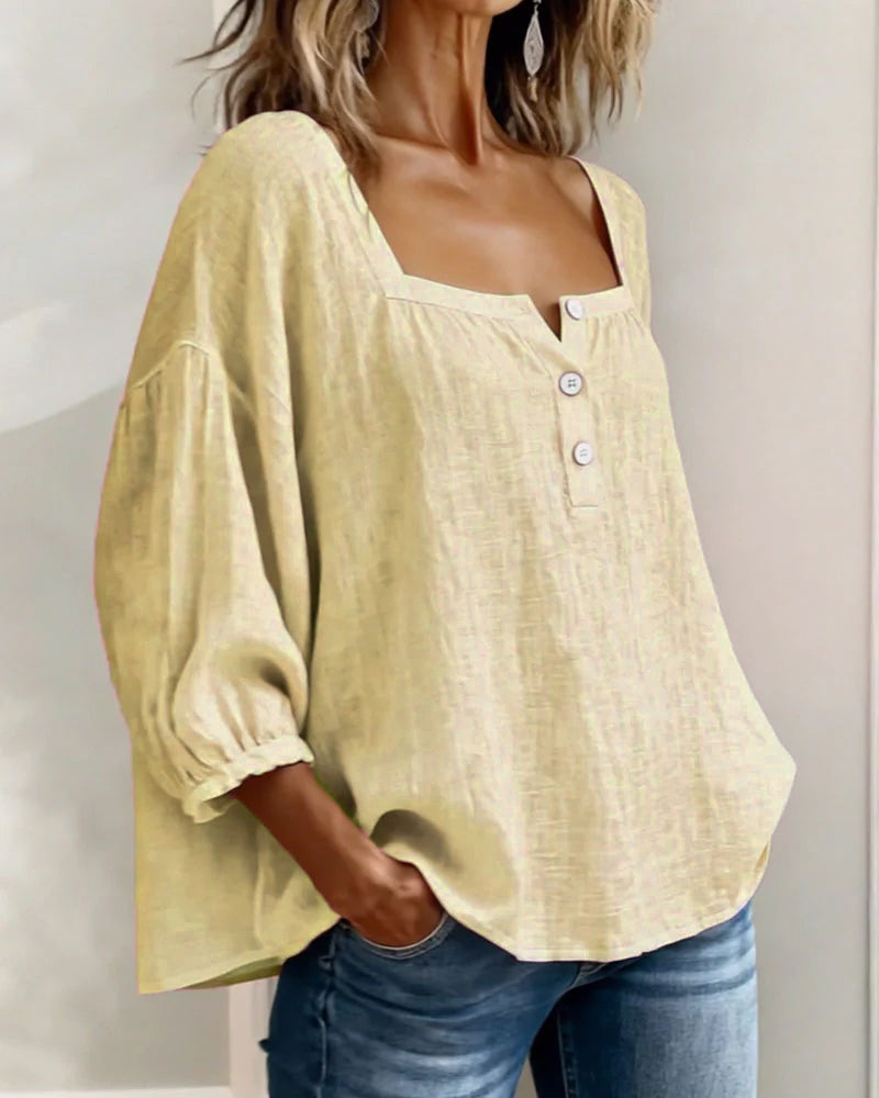 Claire | Elegante Leinen-Baumwoll-Bluse