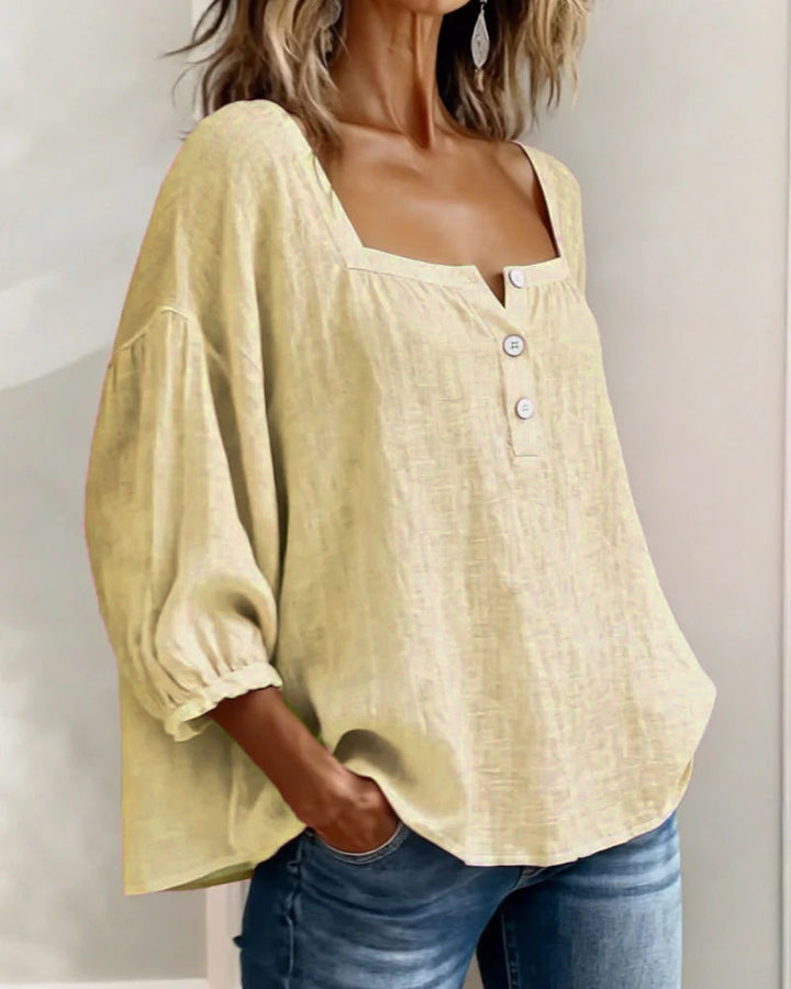 Claire | Elegante Leinen-Baumwoll-Bluse