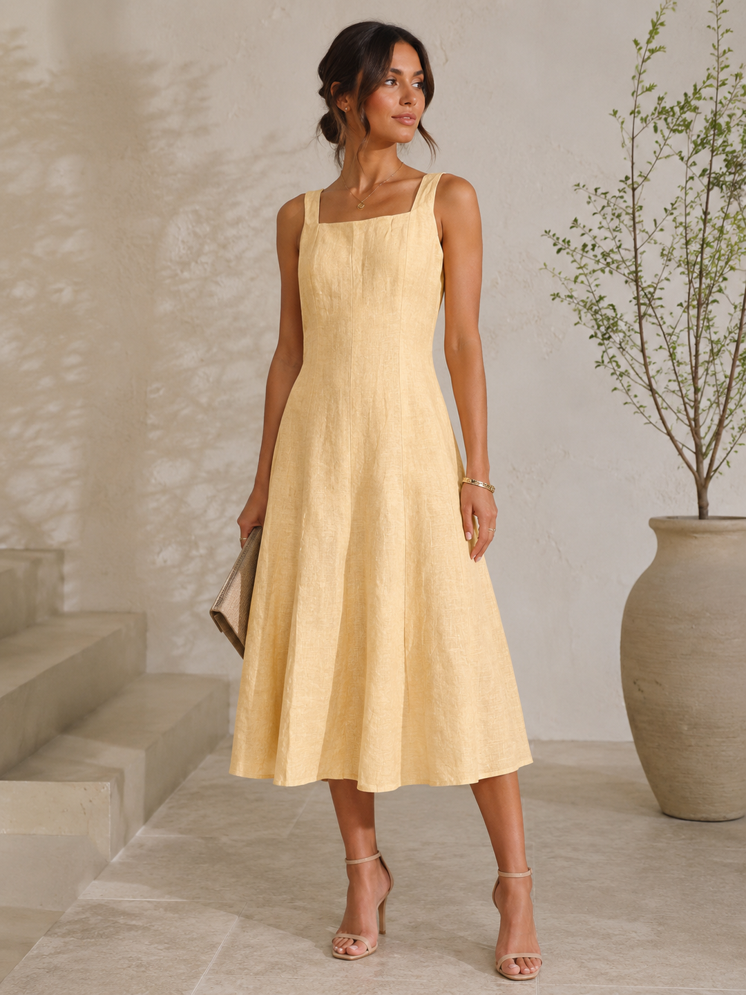 Sienna™ | Baumwoll-Leinen-Kleid mit A-Linien-Schnitt
