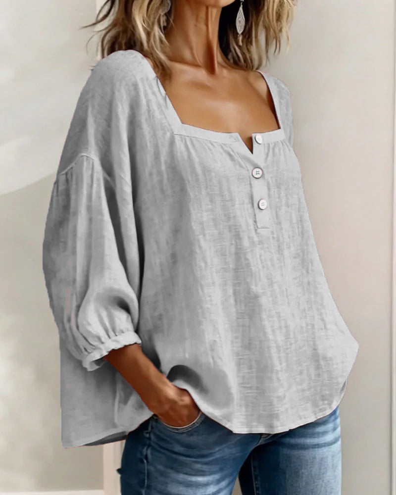 Claire | Elegante Leinen-Baumwoll-Bluse
