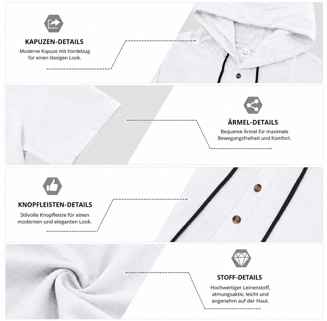 Damio™ | Premium Leinen-Set mit Kapuze