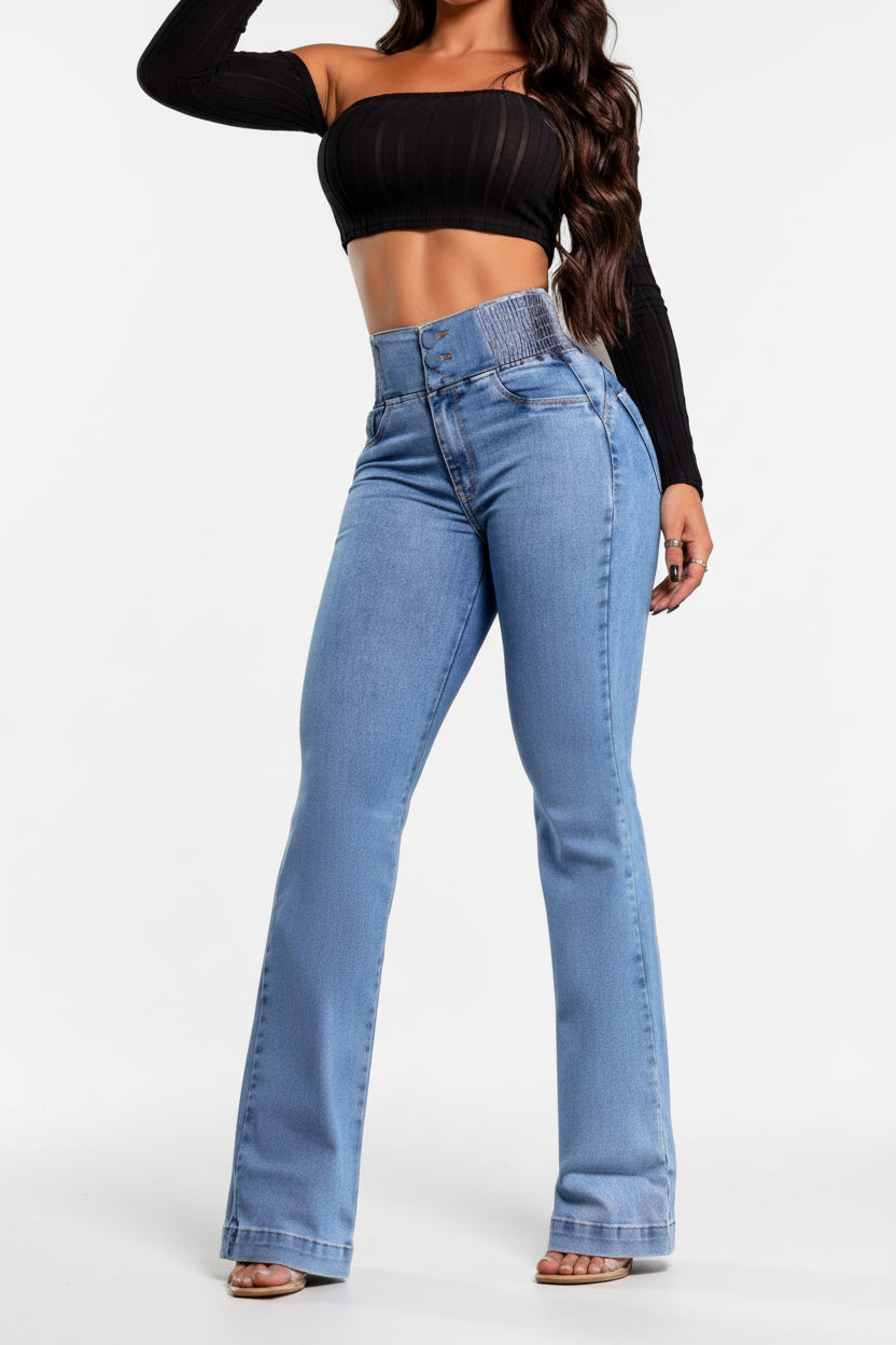 Sara | Elegante Stretch Schlagjeans