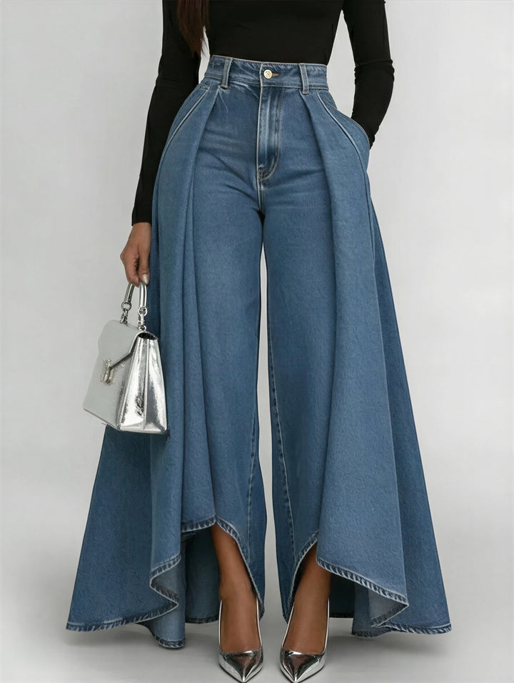 Elara | Elegante Jeans mit plissiertem High Schnitt
