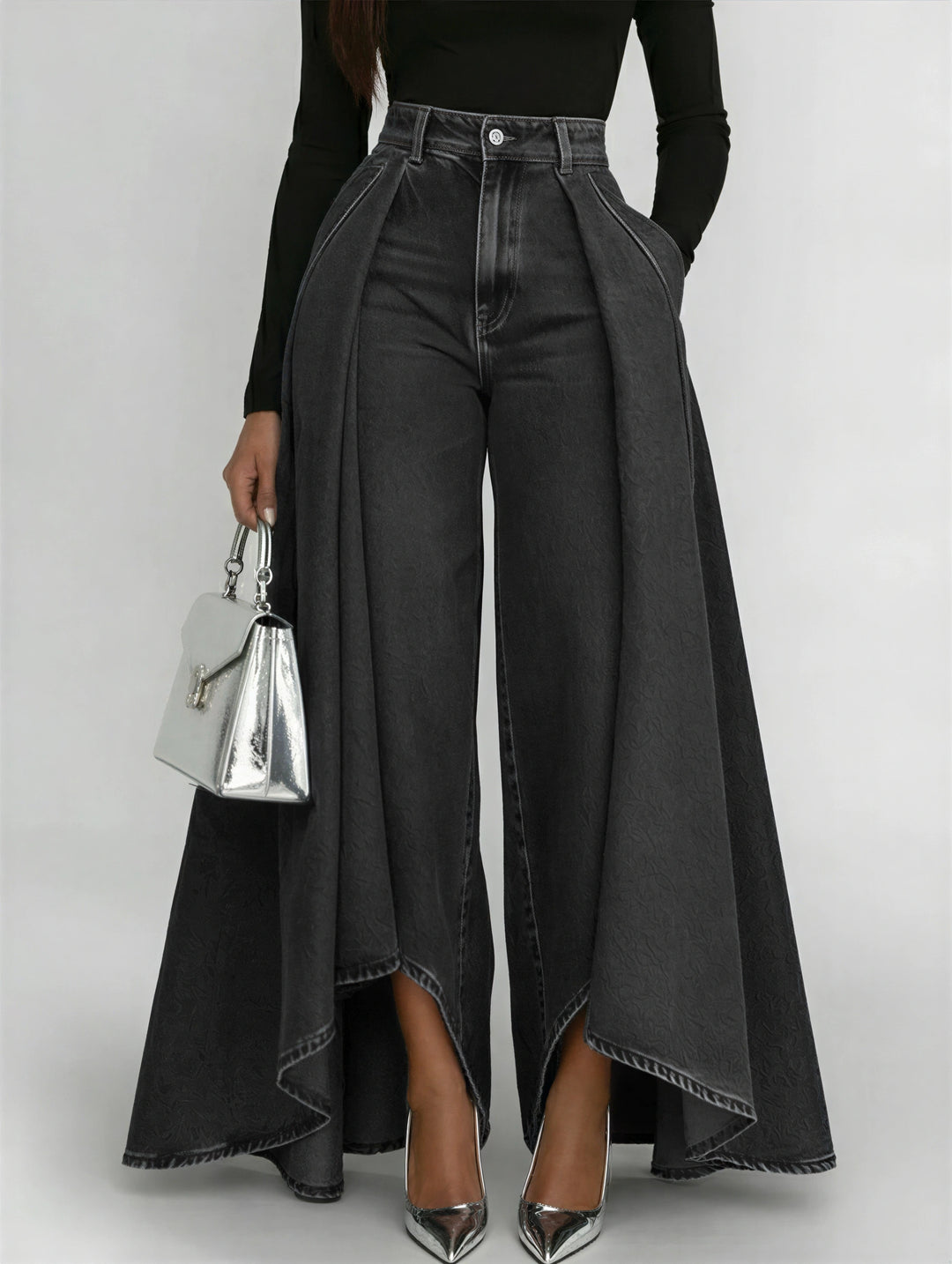Elara | Elegante Jeans mit plissiertem High Schnitt