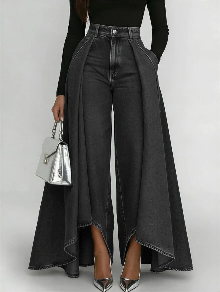 Elara | Elegante Jeans mit plissiertem High Schnitt