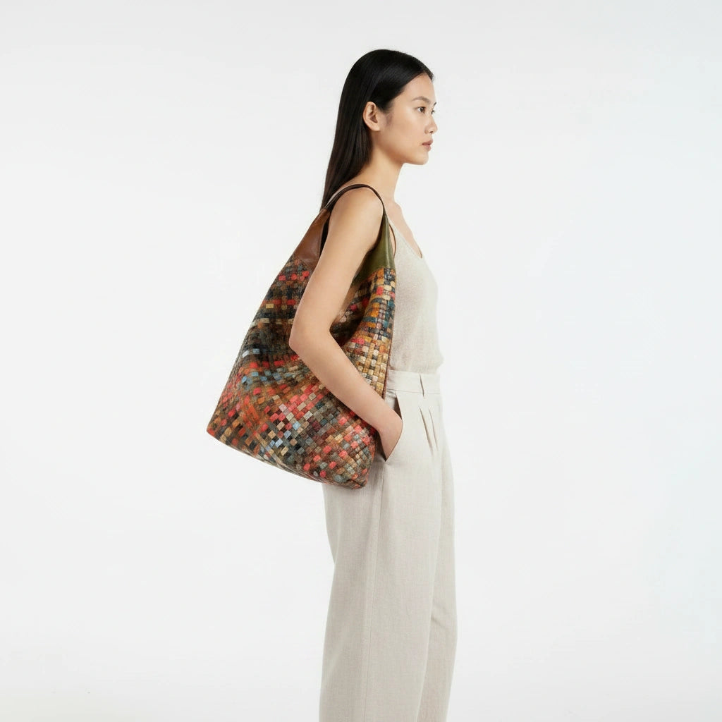 Fiorella™ – Gewebte Echtleder Tote Bag