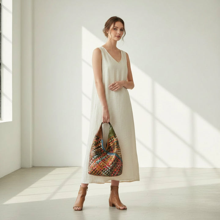 Fiorella™ – Gewebte Echtleder Tote Bag