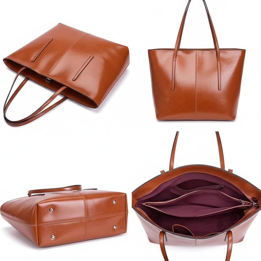 Mirella™ – Luxuriöse Echtleder Shopper-Tasche